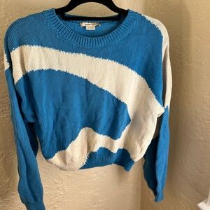 Paloma Wool Pin Swirl Blue and White Pullover Sweater